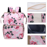 Multifunction Diaper Bag Large Capacity Mommy Backpack Waterproof Travel Zipper Bag Quilted Fashion Insulated Bottle Pockets