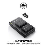 RAVPOWER RP-PB056 ชุดแบตเตอร์รี่ NP-FW50 พร้อมแท่นชาร์จสำหรับกล้อง Sony