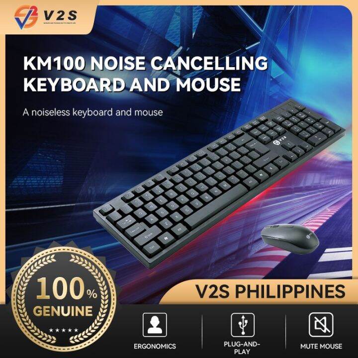 V2S KM100 Gaming Keyboard USB keyboard Office Home Helper Keyboard And Wired Mouse Set Lazada PH