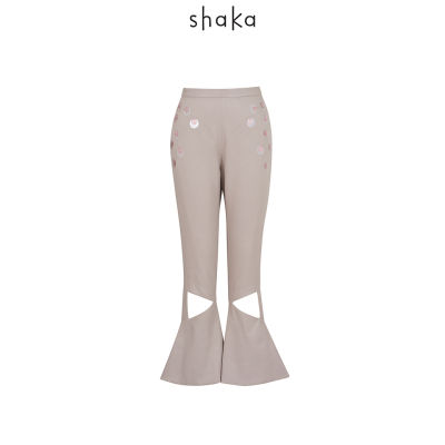 Shaka SS19 Sailor Pants กางเกงทรงพอดีตัว มีขอบเอว ตัดต่อช่วงปลายขา ชิ้นแต่งชายกางเกงแยก Flare เล็กน้อย PN-S190508