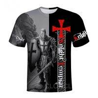 2023 NewTemple Knight เสื้อยืด3D พิมพ์ดิจิตอลแขนสั้นคอกลมแฟชั่น Top