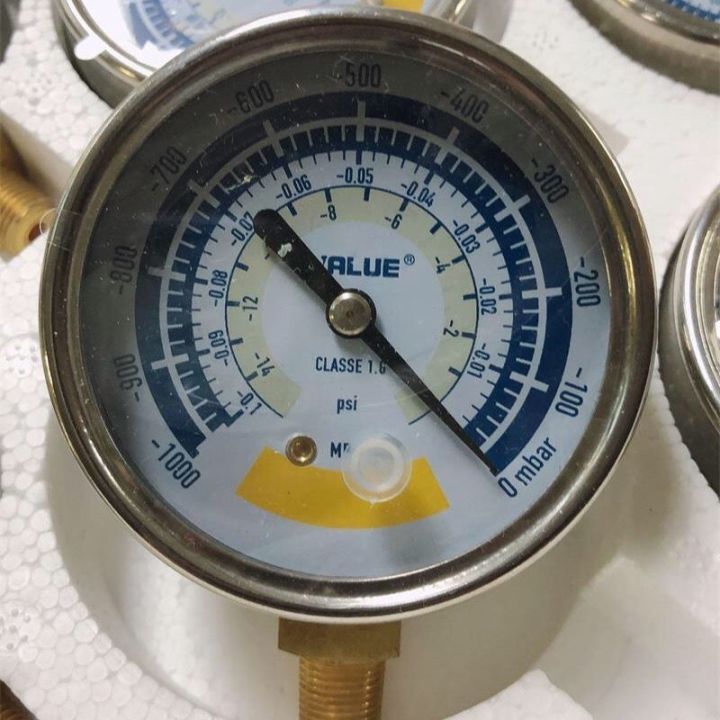 ไมครอนเกจ-เกจวัดแรงดัน-vacuum-gauge-value-แบบเข็ม-เกจวัดสูญญากาศ-เกจลมดูด-เกจปั๊มลมเครื่องรีดนม-เกจแรงดันลบ-63mm