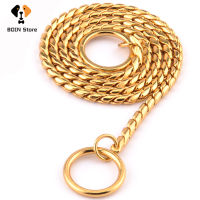 Gold Dog Snake Training P Chain Choke Collar Stainless Steel Puppy Slip Choker Collar Necklace for Small Medium Large Dogs