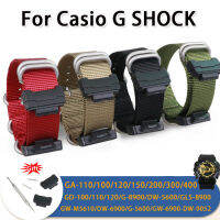 สายผ้าใบไนลอน16มม. นูนอินเตอร์เฟซและ22มม. สำหรับ G-Shock GD100/110/120 GA110/100/140/150/200/300/400 700/735 DW5600 DW6900 GA400 DW 9052พร้อมขั้วต่ออะแดปเตอร์และเครื่องมือติดตั้ง