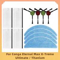 แปรงด้านขอบหมุนสำหรับ Cecotec Conga Eternal Max X-Treme/Ultim/ ไทเทเนียมหุ่นยนต์ดูดฝุ่นเปลี่ยนแปรงตัวกรอง Hepa ผ้าถูพื้น