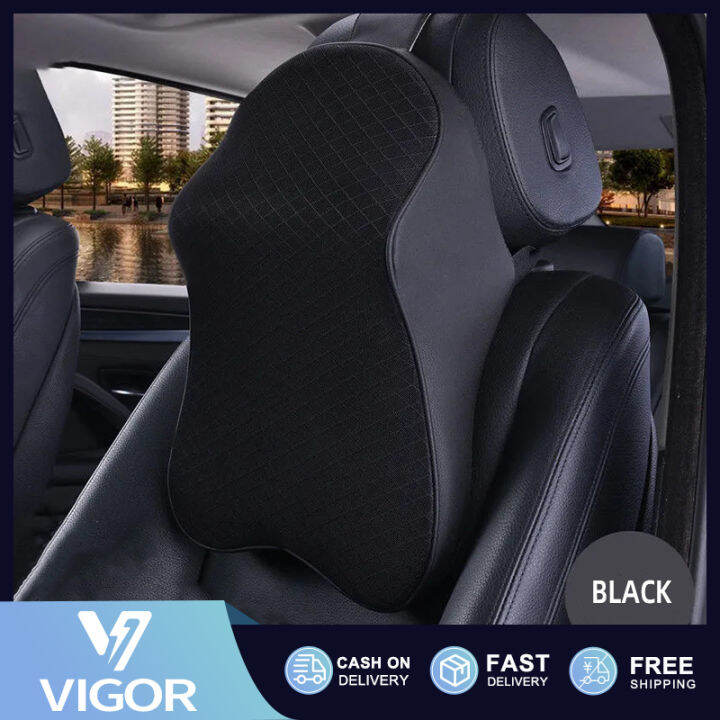 Vehicle mounted headrest Breathable leather memory cotton headrest ...