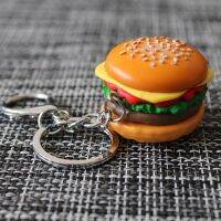 【LZ】┇✱  Criativo 3D Burger Keychain Cheese Burger Simulação Food Saco Móvel Pingente Presente Interessante