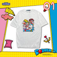 【HOT】เสื้อยืด Doraemon โดราเอมอน ลิขสิทธิ์แท้ ลายป๊อปอาร์ตน่ารัก100%cotton