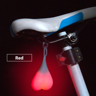 ไฟจักรยาน GUDE001ทรงหัวใจไฟไฟจักรยาน LED ลูกบอลหัวใจทรงไข่ซิลิโคนกันน้ำไฟหลังจักรยานไฟเตือนกลางคืน