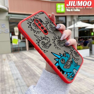 เคส JIUMOO สำหรับ Xiaomi MI POCO M2 Redmi 9 9A เคสโทรศัพท์เนื้อแข็งผิวเกล็ดหิมะบางใสขอบสี่เหลี่ยมซิลิโคนอ่อนการ์ตูนกันกระแทกคลุมทั้งหมดเคสป้องกันเลนส์กล้อง