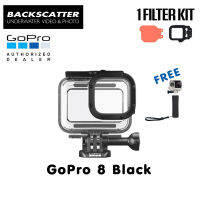 GoPro 8 Protective Housing + Backscatter FLIP10+ Dive Filter (20-40 ft) + Floating Hand Grip Premium