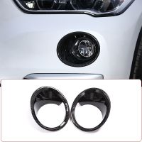 2Pcs Carbon Fiber Style Plastic Chrome Front Fog Light Lamp Cover Trim Car Essories For BMW X1 F48 2016-2019 Essories