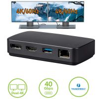 Thunderbolt 3 Dock Dual 4K 60Hz Thunderbolt 3 USB-C Dual 4K HDMI 2.0 Displayport 1.2อะแดปเตอร์ Thinderbolt Dock HDMI DP RJ45 USB