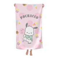 Sanrio ผ้าเช็ดตัว Pochacco,80X130ซม. ขนาดใหญ่กลางแจ้ง Unisex ชายหาดผ้าขนหนูดูดซับดีผ้าเช็ดตัวผ้าขนหนูนุ่มสำหรับอาบน้ำ