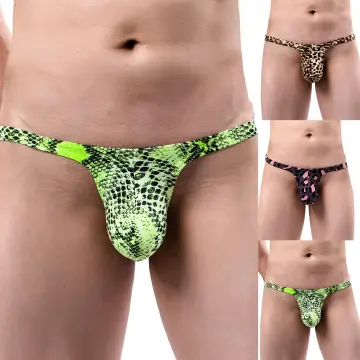 Men's Triangle Underwear Leopard Snake Print Low Waist Sexy Panties