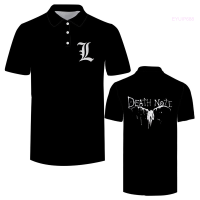 Summer Anime Death Note For Men/Teenagers L-Lawliet Print Casual Polo Shirt Short Sleeve fashion polo shirt
