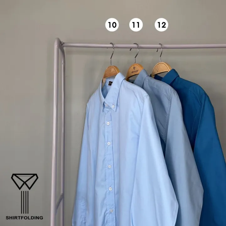 shirtfolding-เสื้อเชิ้ตคอตตอน-asher-cotton-แขนยาวคอปก-สีฟ้า-เทานก-คราม
