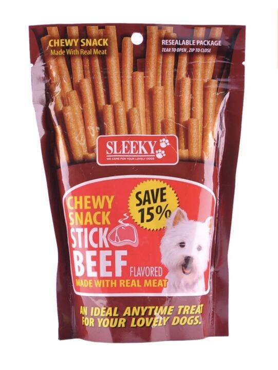 Sleeky Chewy Snack Beef Stick Dog Treats 175g Lazada PH