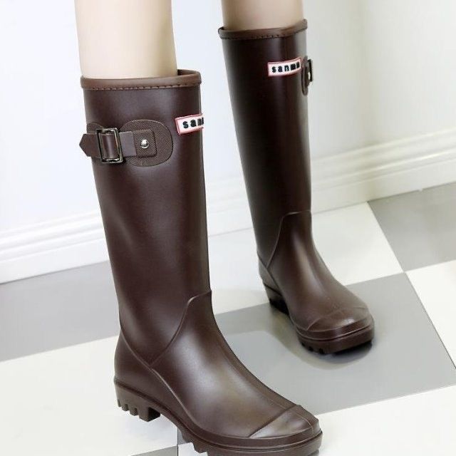 bou021-แฟชั่นกันน้ำฝนกันน้ำผู้ใหญ่หัวเข็มขัดหัวเข็มขัดยาวหลอด-martin-boots-snow-รองเท้าบู๊ตรถจักรยานยนต์