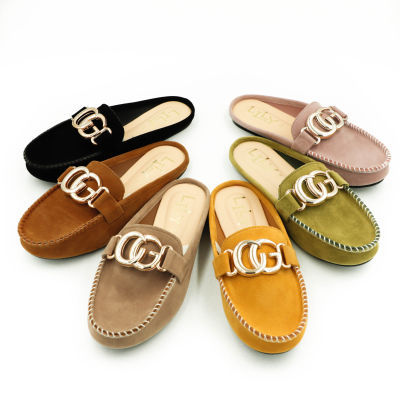 Lily Shoes รองเท้าคัทชูสวยๆ แบบตัว CG หนังกำมะหยี่ เปิดส้น ไซส์ 36 - 45