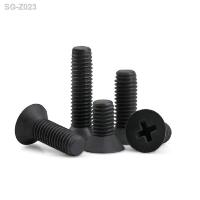 10-50pcs M3 M4 M5 M6 DIN965 Black Nylon Countersunk Head Screws Flat Cross Recessed Head Plastic Phillips Screw Bolt