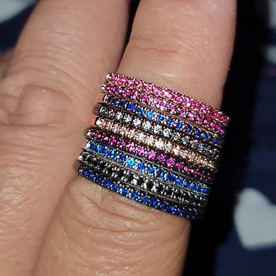 Thin Finger Rings For Women Aesthetic Accessories Dating Engagement Tiny Women 39;s Dainty Ring Colorful Jewelry Wholesale R132