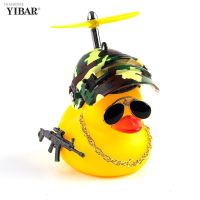 ┇✸ Car Interior Decoration Yellow Duck with Helmet for Bike Motor Accessories Without Lights Auto Car Accessories Duck In The Car