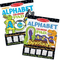 [26แผ่นจัมโบ้] สมุดระบายสี A-Z รูปไดโนเสาร์ &amp; สัตว์ Melissa &amp; Doug Aa-Zz Dinosaur &amp; Animal Alphabet Coloring Pad รีวิวดี 26 แผ่นใหญ่  ฉีกแบ่งเล่นได้ หลากรุ่น 9108/9107