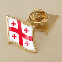 Georgia Country Georgia National Flag Crystal Resin Drop Badge Brooch Flag Badges of All Countries in the World All-metal Brooch Copper Brooch Collection