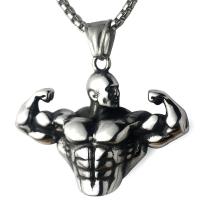 Strong Muscle Men\\s Necklace Bodybuilding Fitness Biceps Pendant Gym Casual Sports Men Jewelry Fashion Gifts