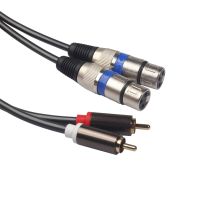 【DT】1.5m 2RCA to 2XLR Cable 2RCA Male to 2XLR Female 3 Pin Stereo Audio Adapter Cable  hot