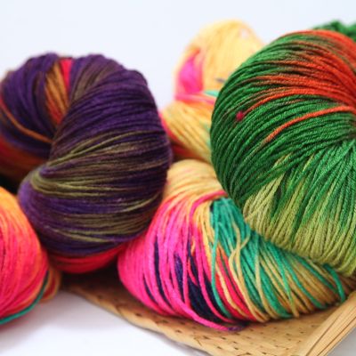 【CC】 Gradient Eco-Dyed Yarn Soft Warm Hand Knitting Crochet Baby Sweaterhat Scarf Mohair Wool Needl