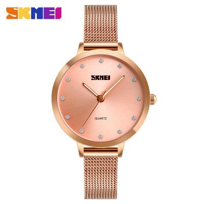 SKMEI 1291 Luxury หินบางนาฬิกาควอตซ์นาฬิกาสีทองสุภาพสตรี ส่งเร็ว ไม่ต้องนำเข้า