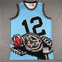 คุณภาพสูง เสื้อกีฬาแขนกุด ลายทีม BKB Memphis Grizzlies NBA Jersey No.12 Morant สไตล์เรโทรคลาสสิก