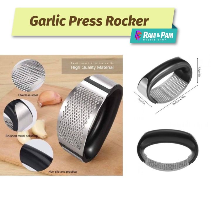 [6 Pack] Stainless Steel Garlic Press - Professional Kitchen Garlic Crusher  - Easy Squeeze, Dishwasher safe - Cooking Utensils, Clove Press and Ginger