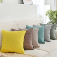 Colorful Linen Cotton Pillow Cover Home Decor Cushion Cover Plain Solid Pillow Case Sofa Cushion decorative Throw Pillow 45x45cm