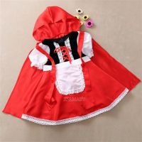 Halloween Costume For Kids Girls Fancy Dress Children Little Red Riding Hood Cosplay Dress Princess Baby Party Cosplay Coat Cape