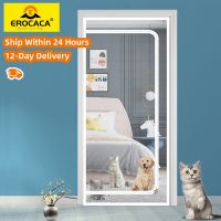 【LZ】 EROCACA Zipper Reinforced Cat Fiberglass Door Screen Up   Left Opening Shape Curtain Anti-mosquito Mesh Screen for Living Room