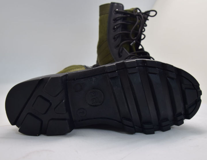 รองเท้าหนังแท้จังเกิลสีดำผ้าเขียว-รองเท้าคอมแบท-รองเท้าทหาร-รองเท้าคอมแบทหนังแท้-รองเท้าทหาร-รองเท้ารด-และ-รองเท้ารปภ