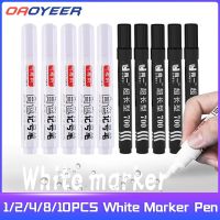 1/2/4/6/8/10PCS White Marker Pen Tire Pen Waterproof White Permanent Gel Drawing Pen DIY Graffiti Sketching Stationery Wrting