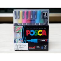 ( PRO+++ ) โปรแน่น.. ปากกามาร์กเกอร์ uni POSCA (Pack 8 Colors) PC-3M, PC-5M ราคาสุดคุ้ม ปากกา เมจิก ปากกา ไฮ ไล ท์ ปากกาหมึกซึม ปากกา ไวท์ บอร์ด