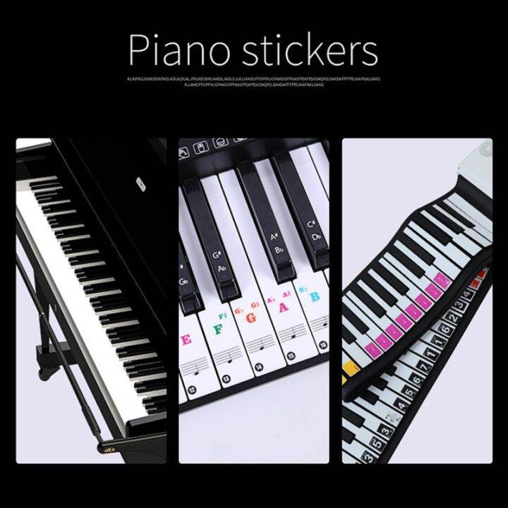 new-88-61-key-color-piano-letter-notes-stickers-keyboard-hand-roll-piano-keyboard-transparent-stickers-notation-transparent