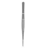 Nonslip Striped Straight Stainless Steel Tweezers Forceps 7 1/2"