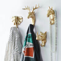 Creative Animal Hook กวางช้างยูนิคอร์น Rhino Head ตกแต่งวาง Coat Hooks ตะขอแขวนผนังประตู Key Holder