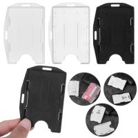 Portable Multi-use Hard Badge Work ID Card Holder Protector Cover Case Double Sided ID Card Transparent White Box Card Sleeve Card Holders