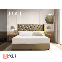 (ผ่อน 0%) เตียงนอน ขนาด 3.5 / 5 / 6 ฟุต หนังไหม สไตล์โมเดิร์น รุ่น LOGI โลกิ Livinghome Furniture