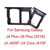 ที่วางถาดใส่ซิมการ์ดคู่ Solt สําหรับ Samsung Galaxy J4 J400F J4 Core J410F J4 J6 Plus J415F J610F 2018 ชิ้นส่วนผู้ถือซิม 6.0 นิ้ว