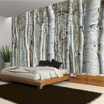 Custom Modern Natural Landscape Birch Forest Photo Wallpaper Restaurant Living Room Sofa Backdrop Mural Wall Paper For Walls 3D