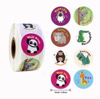 500pcs/roll Reward Stickers Encouragement Stickers for Kids Motivational Stickers with Cute Animals for Students Teachers GYH