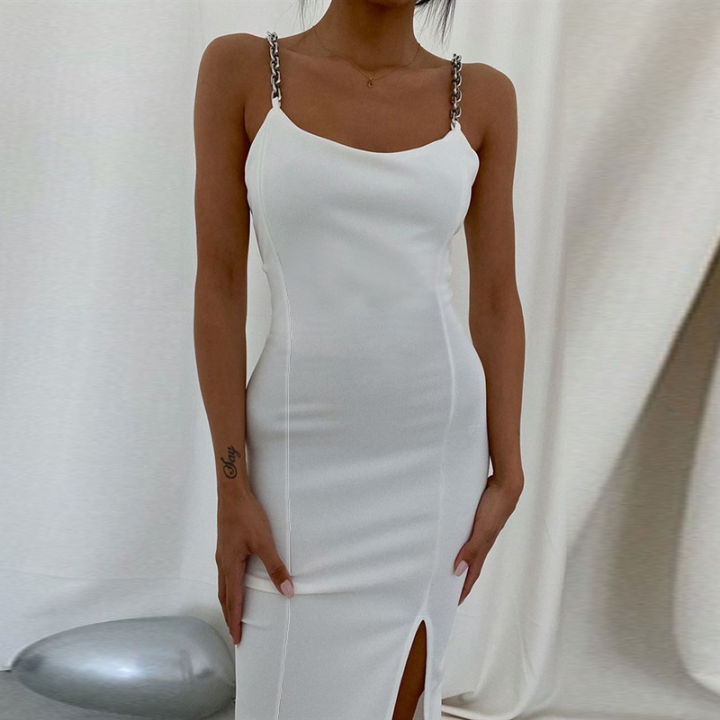 beyouare-elegant-womens-dresses-chain-strapless-sleeveless-solid-basic-split-knee-length-bodycon-2021-summer-sexy-young-style